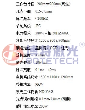 眼鏡架激光焊接機參數 眼鏡架激光焊接機參數